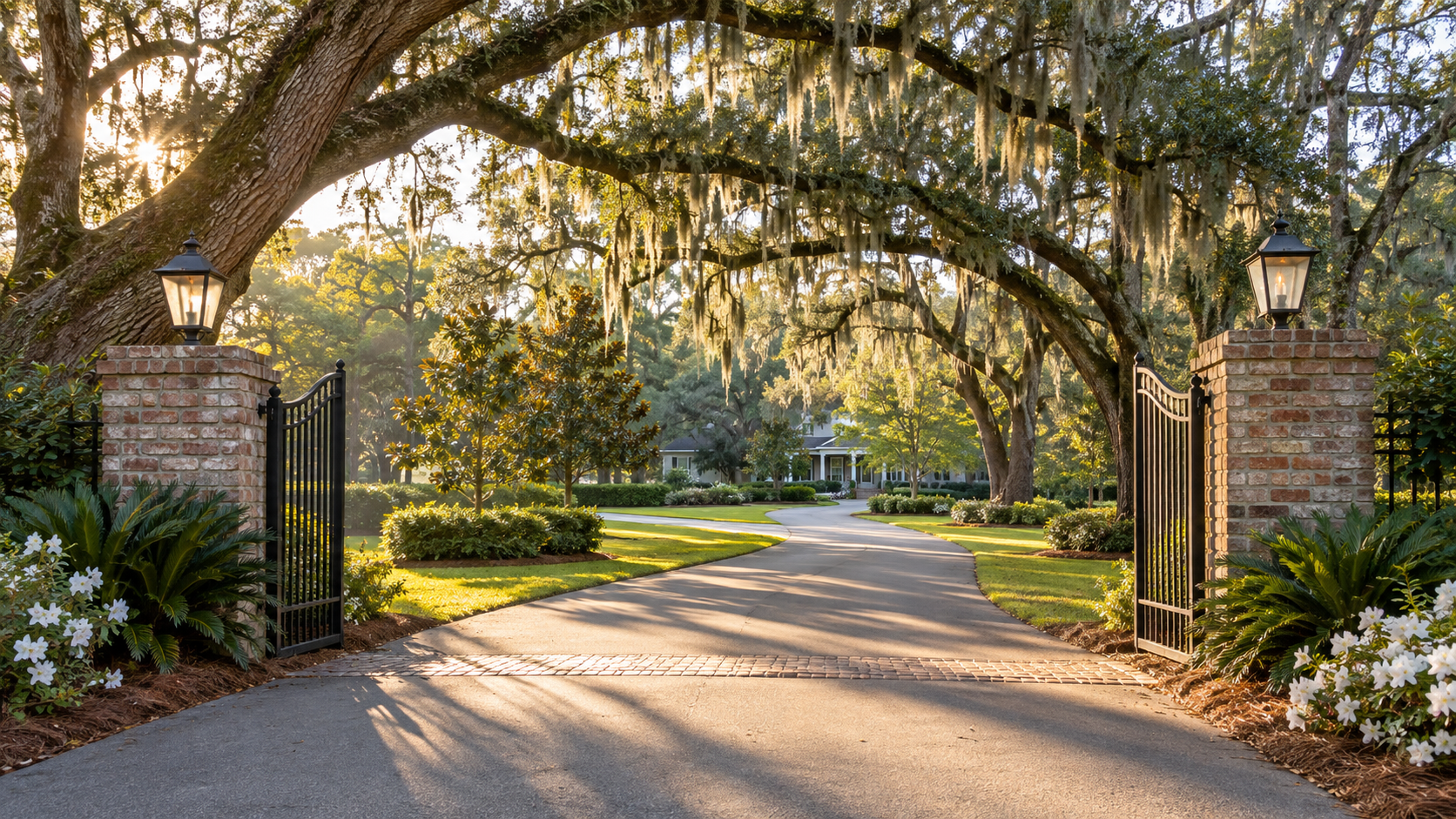 Tree-lined residential property entrance in Tallahassee, Florida