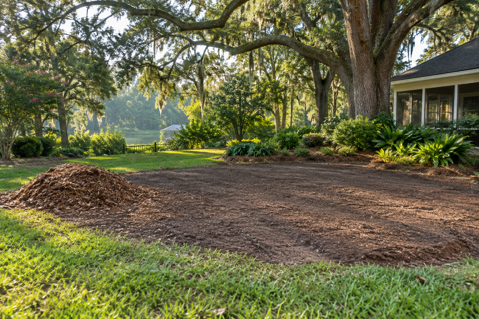 Restored lawn area after professional stump grinding