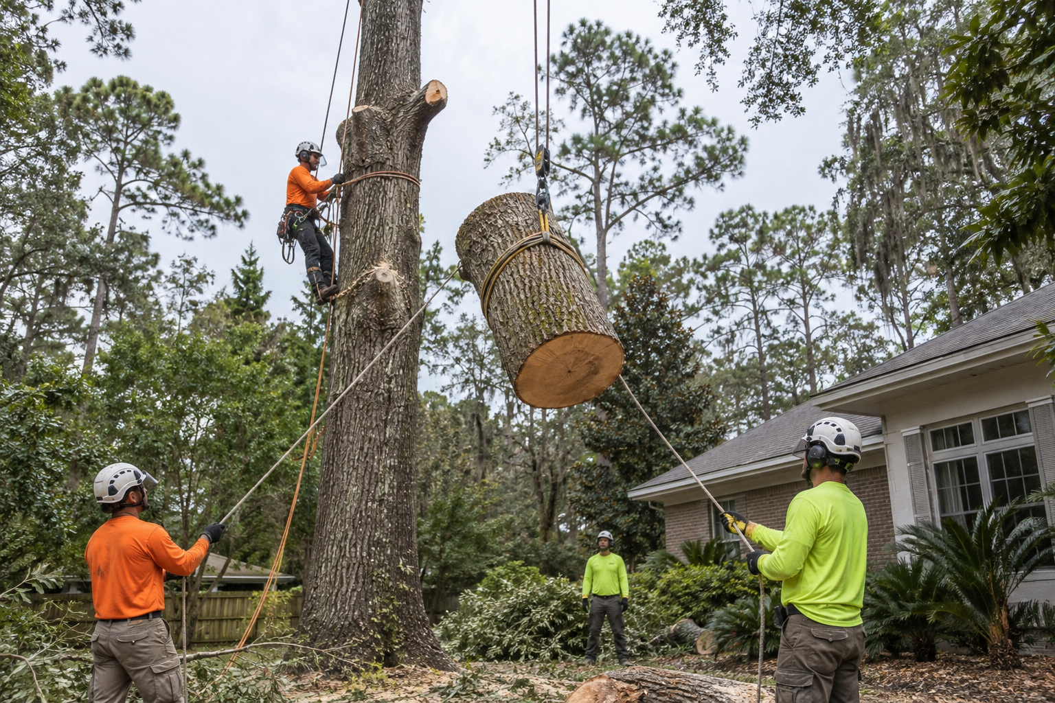 Controlled tree removal on a Tallahassee-area property